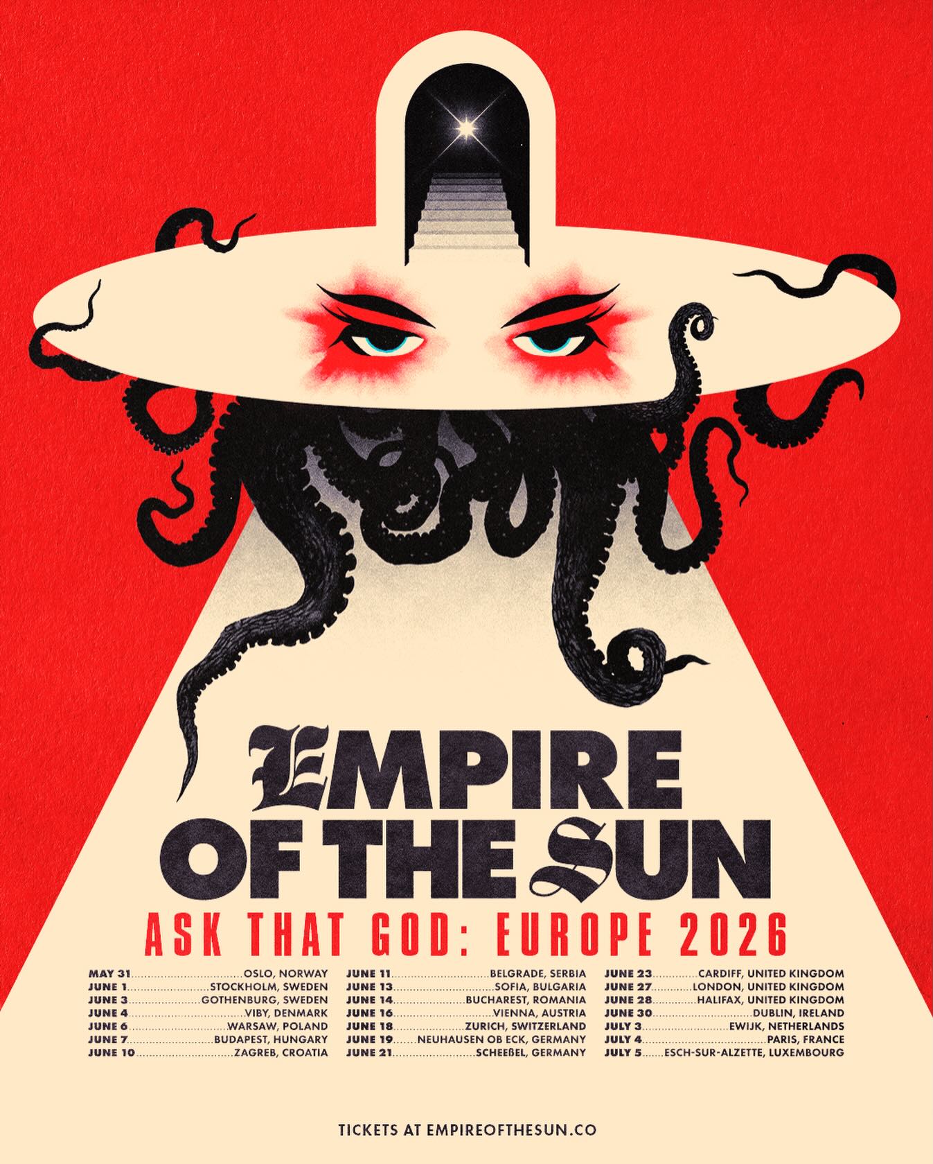 Empire of the Sun Ask That God: Europe 2026 Tour Poster 2026